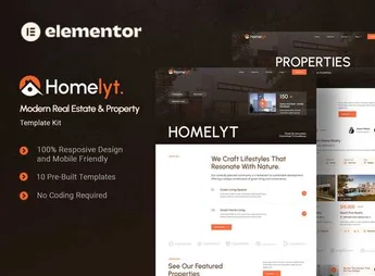 Homelyt – Modern Real Estate & Property Elementor Template Kit