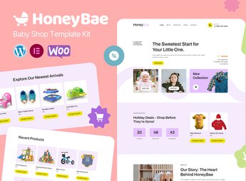 HoneyBae – Baby Shop Ecommerce Elementor Pro Template Kit