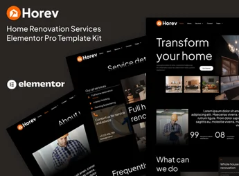 Horev – Home Renovation Services Elementor Pro Template Kit