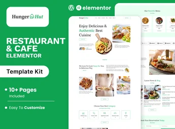 HungerHut – Restaurant & Cafe Elementor Template Kit