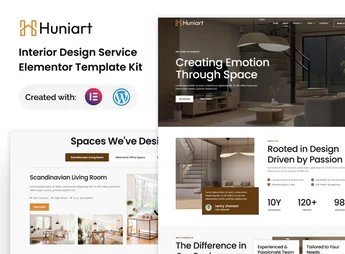 Huniart – Interior Design Service Elementor Template Kit