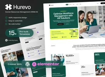 Hurevo – Human Resources Management HRM SAAS Platform Elementor Template Kit