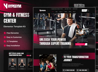 Hypegym – Gym & Fitness Center Elementor Template Kit