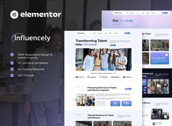 Influencely – Influencer & Talent Agency Elementor Template Kit
