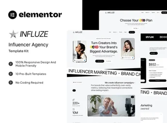 Influze – Influencer Agency Elementor Template Kit