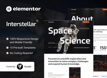 Interstellar – Science & Research Elementor Template Kit