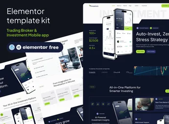 Invemon – Mobile Apps Trading & Investment Elementor Template kit