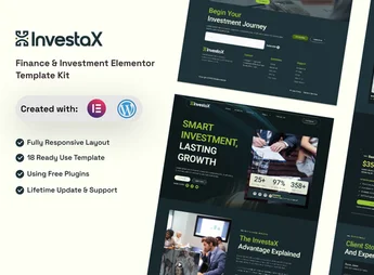 InvestaX – Finance & Investment Elementor Template Kit