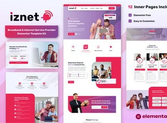 iZnet – Broadband & Internet Service Provider Elementor Template Kit