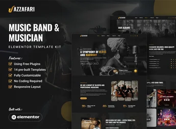 Jazzafari – Music Band & Musician Elementor Template Kit