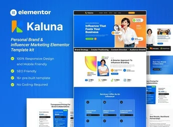 Kaluna – Personal Brand & influencer Marketing Elementor Template kit