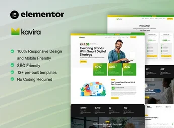 Kavira – Digital Marketing Agency Elementor Pro Template Kit