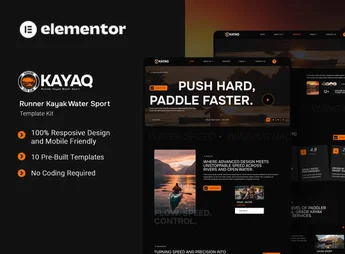 Kayaq – Runner Kayak Water Sport Elementor Template Kit