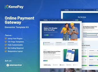 Kenepay – Online Payment Gateway Elementor Template Kit