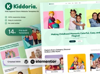 Kiddoria – Kids Apparel Store Elementor Template Kit