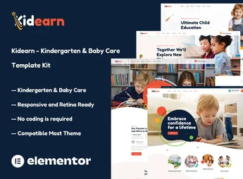 Kidearn – Kindergarten & Baby Care Elementor Template Kit