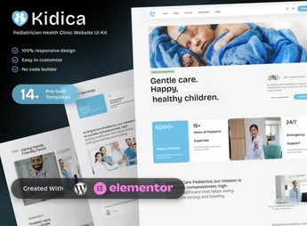 Kidica – Pediatrician Health Clinic Elementor Template Kit