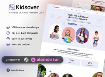 Kidsover- Children’s Learning Platform Elementor Template Kit