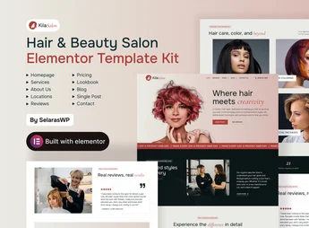 KilaSalon – Hair and Beauty Salon Elementor Template Kit