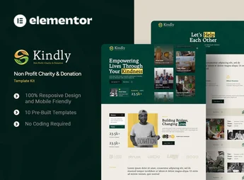 Kindly – Non Profit Charity & Donation Elementor Template Kit