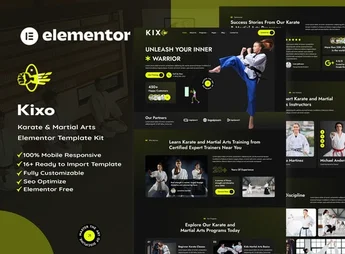 Kixo – Karate & Martial Arts School Elementor Template Kit