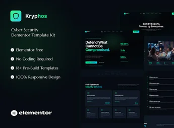 Kryphos – Cyber Security Elementor Template Kit