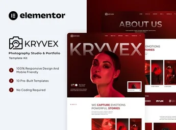 Kryvex – Photography Studio & Portfolio Elementor Template Kit