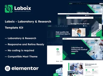 Laboix – Laboratory & Research Elementor Template Kit