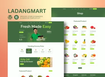 Ladangmart – Grocery Store eCommerce Elementor Template Kit