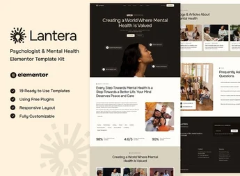 Lantera – Psychologist & Mental Health Elementor Template Kit