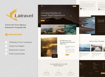 Latravel – Travel & Tour Agency Elementor Template Kit