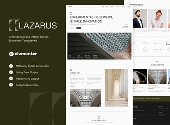 Lazarus – Architecture & Interior Design Elementor Template Kit
