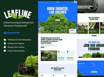 Leafline – Urban Farming & Hydroponics Elementor Template Kit
