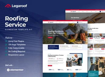 Legaroof – Roofing Service Elementor Template Kit
