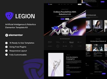 Legion – Artificial Intelligence & Robotics Elementor Template Kit
