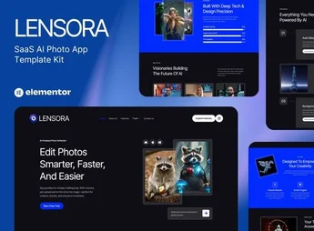 Lensora – SaaS AI Photo App Website Elementor Template Kit