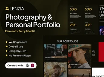 Lenzia – Photography & Personal Portfolio Elementor Template Kit