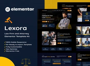 Lexora – Law Firm & Attorney Elementor Template Kit