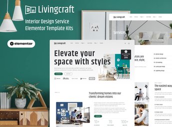 Livingcraft – Interior Design Services Elementor Pro Template Kit