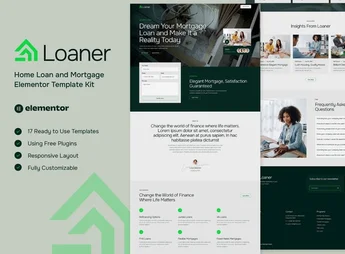 Loaner – Home Loan and Mortgage Elementor Template Kit