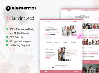 LuminaLead – Feminine Business Coaching Elementor Pro Template Kit