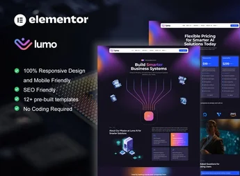 Lumo – Artificial Intelligence & Technology Services Elementor Pro Template Kit