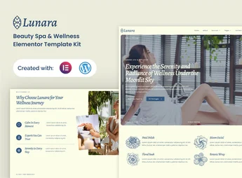 Lunara – Beauty Spa Wellnes Elementor Template Kit