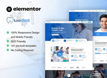 LuxeDent – Dentist & Dental Care Elementor Pro Template Kit