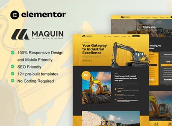 Maquin – Construction Equipment Rentals Elementor Pro Template Kit