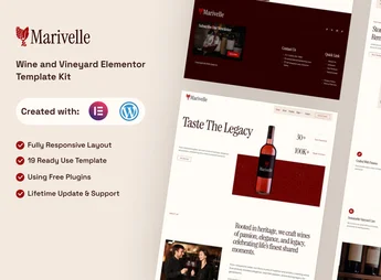 Marivelle – Wine and Vineyard Elementor Template Kit
