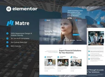 Matre – Accounting & Tax Services Elementor Template Kit