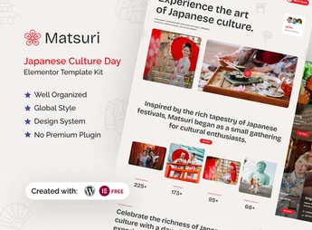 Matsuri – Japanese Culture Day Elementor Template Kit