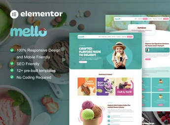 Mello – Ice Cream Shop & Company Elementor Template Kit