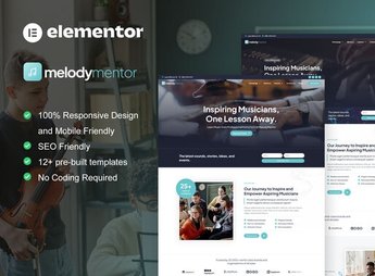 MelodyMentor – Music School & Courses Elementor Template Kit